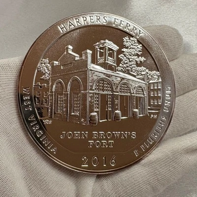 2016 Harpers Ferry 5 oz .999 Silver Coin Bullion In Capsule West Virginia - Image 1 of 4