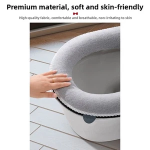Thickened Plush Ushaped Toilet Seat Cover Easy Wash with Zipper Style Design - Picture 1 of 7