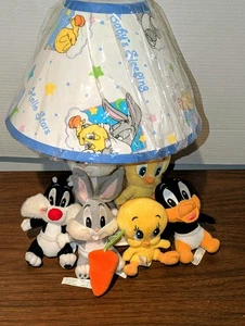 Baby Looney Tunes Nursery Lamp Vintage Bugs Tweety Bird Plush 1999 And More! - Picture 1 of 3