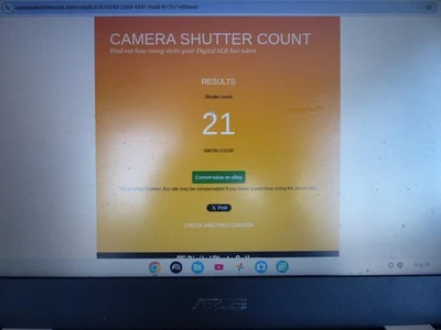 Nikon D D3100 14.2MP. This is a New open box camera with a shutter count of '21' - Image 1 of 4