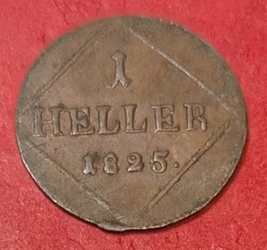 Moneda de cobre 1 Baviera brillante 1825 ¡VER!!! - Imagen 1 de 2