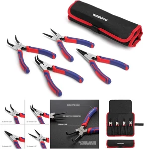 4-teiliges Sprengringzangen-Set 7 Zoll Innen/Außen Sicherungsring-Set gerade/gebogen - Bild 1 von 9