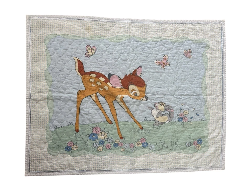 Manta Edredón Bebé Bambi & Thumper De Colección Disney Reversible Cuna Guardería Decoración Foto 1 de 4