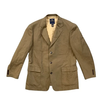 Blazer Brooks Brothers Para Hombre L Grande Hierba Mezcla de Lino Pecho Único 3 Botones Foto 1 de 4