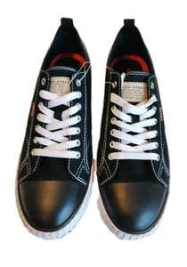 Levi's Men's Anikin Canvas Sneakers Men's Size 9 Low-Top Black Lace Up Shoes - Picture 1 of 11