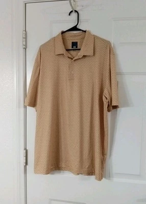 Camisa polo Greg Norman GN ML75 PlayDry Golf para hombre talla XL patrón geométrico dorado Foto 1 de 4