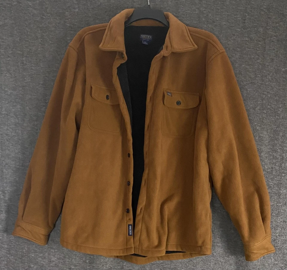 Smith's Workwear Chaqueta Para Hombres 2XL Marrón Forrado de Vellón Abotonado Sherpa Camisa Abrigo Foto 1 de 4