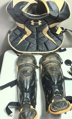 安德玛青少年捕手胸部保护 & UALG2 护腿套装 - 棒球 — 第 1/4 张图片