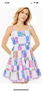 NWT Lilly Pulitzer Alision Dress Fit-and-Flare Multi Patch Me If You Can Sz 4 - Picture 1 of 11