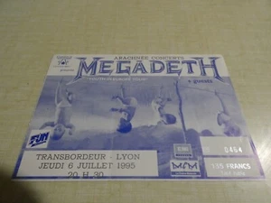 TICKET BILLET DE CONCERT - MEGADETH : TRANSBORDEUR LYON ( FRANCE ) 1995 - Picture 1 of 2