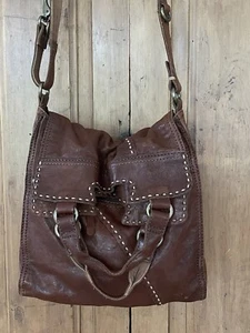 Lucky Brand Abbey Road Italian Lamb Leather Fold Over Crossbody Messenger Bag - Picture 1 of 9
