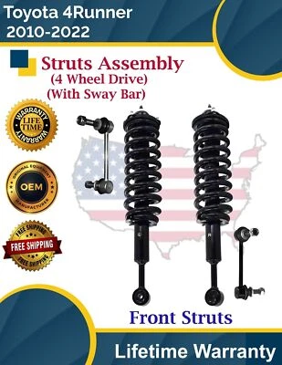 New OE Front Struts W/Sway Bars For 2010-22 Toyota 4Runner 4WD Lifetime Warranty — 第 1/4 张图片
