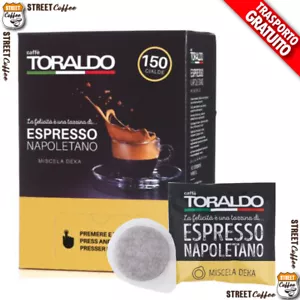 750 Cialde Caffè Toraldo Filtrocarta ESE 44 mm Miscela Decaffeinato Dek gratis - Foto 1 di 5