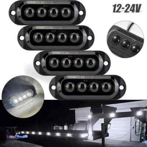 12V 24V Seitenmarkierungsleuchte Begrenzungsleuchten Weiß Anhänger 4 LED LKW PKW - Bild 1 von 8