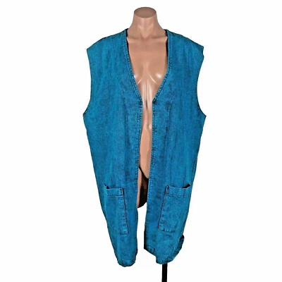 Chaleco vaquero vintage SUNDANCE lavado ácido para mujer talla XL bolsillos occidentales palangre Foto 1 de 4