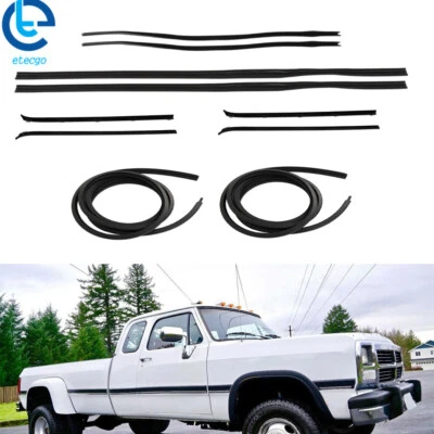 Rubber Door Window Weatherstrip Seal Kit 10pcs For 1980-93 Dodge Truck D/W 150 - Image 1 of 4