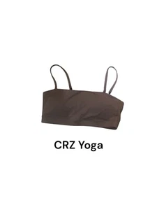 CRZ YOGA Butterluxe Bandeau Adjustable Padded Wireless Yoga Bra Brown L/12 - Picture 1 of 4