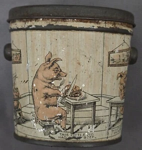 Antique Buttercup This Little Piggy Litho Tin Bucket No Handle - Picture 1 of 9