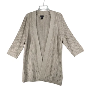 Lauren Michelle Womens Beige Open Front Tunic Cardigan Knit Acrylic Size XL - Picture 1 of 9