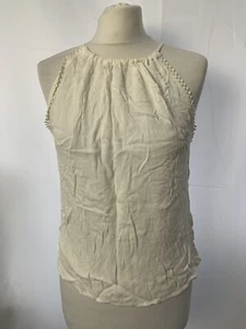 H&M White Viscose Sleeveless Blouse Size 14 BNWT Womens Top - Picture 1 of 10