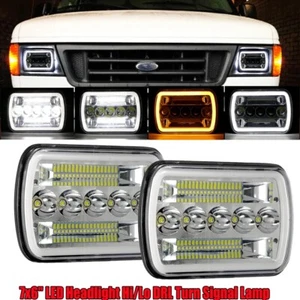For F-150 F-250 F-350 1978-1986 DOT 7x6" INCH LED Headlight Hi/Lo Beam DRL H6054 - Picture 1 of 12