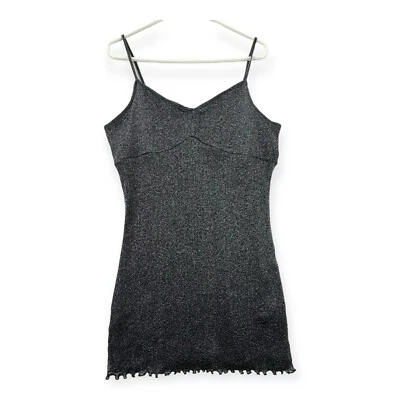 Vestido Hollister Mujer XL Ajustable Tanque Ajustado Elastizado Metálico Mini Corto NUEVO Foto 1 de 4