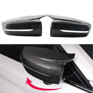 FOR 19-22 BMW G20 330i M STYLE HORN CARBON FIBER REPLACEMENT SIDE MIRROR COVERS - Picture 1 of 10