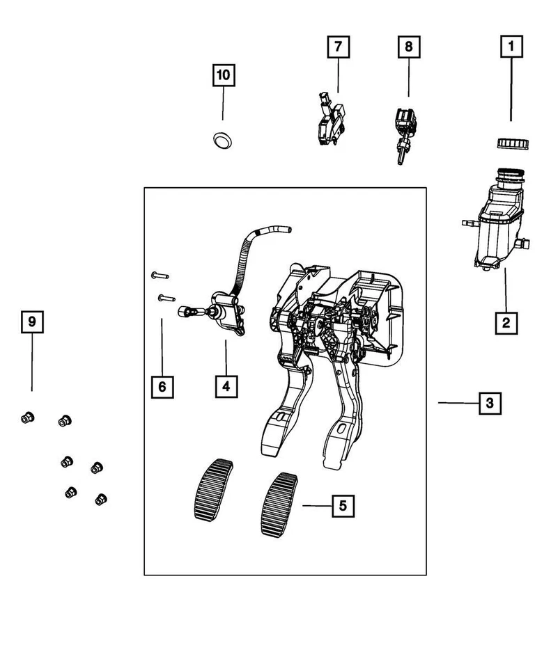 Genuine Mopar 2012-2019 Fiat 500 Brake Pedal Clutch Front Left 5171645AG - Image 1 of 1