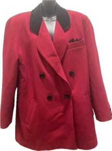 Vintage Sophia Of Melbourne Vintage 90s Wool Mix Red Jacket Blazer Coat Size 12 - Picture 1 of 19