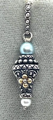 Pendientes lineales Barbara Bixby de plata de ley de oro de 18 quilates con perlas de agua dulce Foto 1 de 4