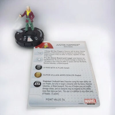 HeroClix Marvel JUSTIN HAMMER #008 The Invincible Iron Man Hammer Ind Common - Image 1 of 4
