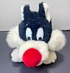 Plush Sylvester Jr Warner Bros 1990 Vintage Cat Black White 9.5” Toy - Picture 1 of 6