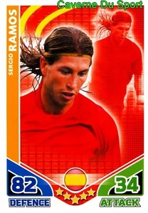 SERGIO RAMOS SPAIN BASE CARD CARD MATCH ATTAX ENGLAND 2010 TOPPS - Picture 1 of 2