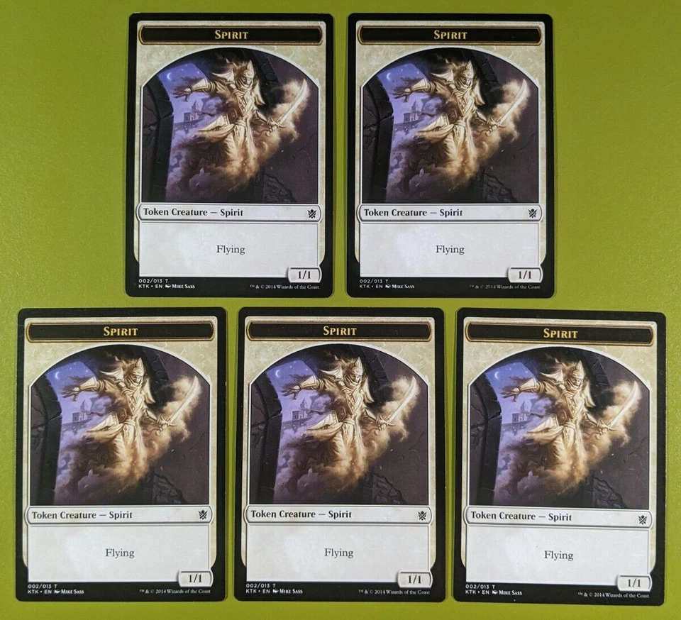 5 Spirit Token Khans of Tarkir Magic the Gathering MTG 5 - Image 1 of 1