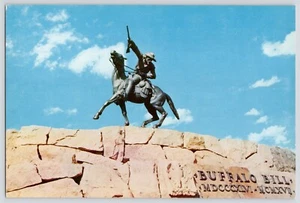 Buffalo Bill Statue Cody Wyoming Vintage Used Postcard 6x9" - Picture 1 of 2