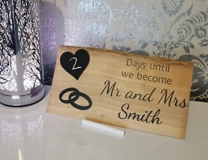 Personalised cherry wood countdown chalk plaques wedding birthday baby holiday - Picture 1 of 3