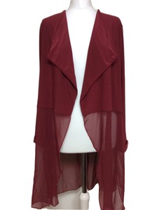 Damen 'Grace' Langärmeliges Burgund Duster Cardigan Jacke Top Größe 18 Bnwt