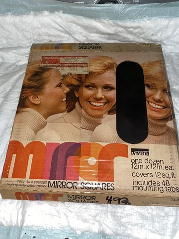 Mirro Tile 12” x 12” Mirror Tiles Mixed Lot Some Designed Some Plain Tiles Cover