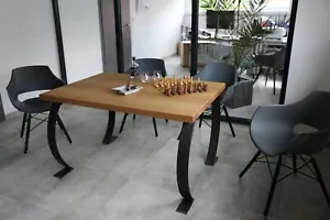 Esstisch Eiche massiv 140 x 90 Handarbeit Design geschützt Schach Tisch - Bild 1 von 12
