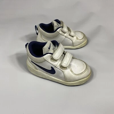 NIKE PICO 4 TDV 454506-101 White/Midnight Navy Swoosh Toddler Sneakers sz 7.5 C - Image 1 of 4