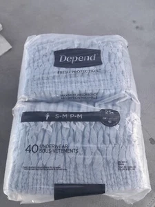 DEPENDS FIT-FLEX GRAY UNDERWEAR FOR MEN S/M MAXIMUM ABSORB. 40 COUNT - NEW - Picture 1 of 3