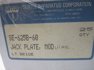 25 New SUTTLE SE-625B-60 JACK Plate Modular, BEIGE - Foto 1 di 5