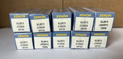 NEW 10 PC BULBRITE XENON BI-PIN LIGHT JC10XE/24 X2000 24 VOLTS 10 WATTS G4 BASE - Image 1 of 4