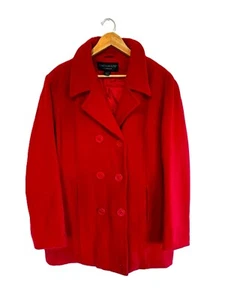 Red Vintage Wool Retro Elegant Classy Coat - Picture 1 of 6