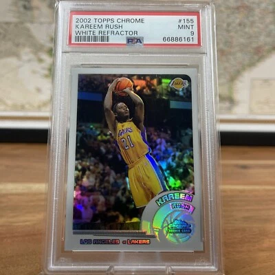 2002-03 Topps cromo refractor de borde blanco/249 Kareem Rush #155 novato RC PSA9 Foto 1 de 3