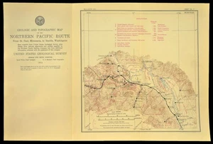 Antique Map of the Northern Pacific Railroad Line Helena Montana Geological - Picture 1 of 8