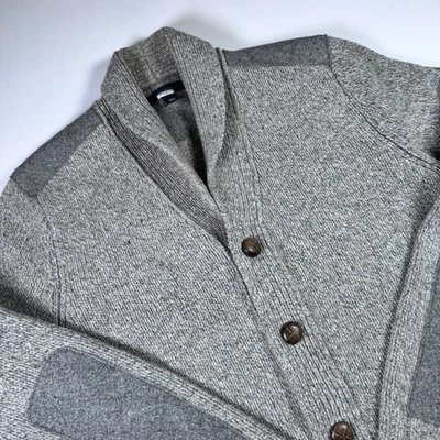 Cárdigan de lana con nudo de cachemir Banana Republic chal suéter para hombre coderas grandes Foto 1 de 4