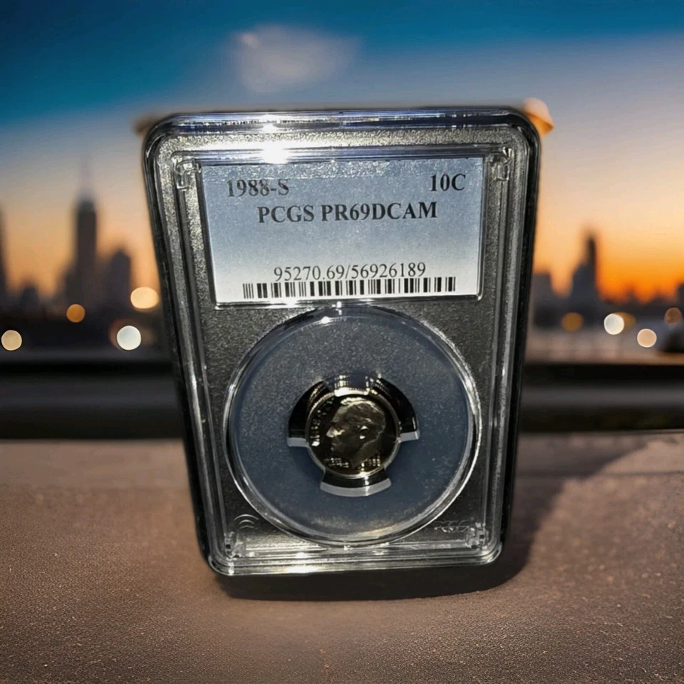 1988 S 10C Roosevelt Dime Proof PCGS PR69DCAM 56926189 - Image 1 of 2