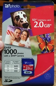 Walgreens Photo 2.0 GB SD Memory Cards For Digital Cameras Photos NEW Sealed - Picture 1 of 5