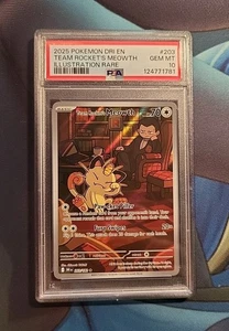 2025 POKEMON DRI EN-DESTINED RIVALS #203 TEAM ROCKET'S MEOWTH PSA 10 - Picture 1 of 5